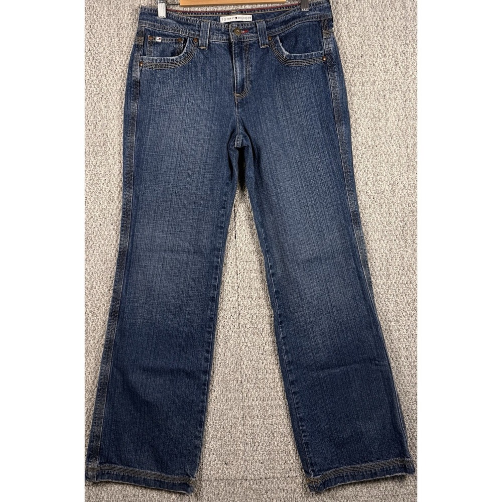 Vintage Y2K‎ Tommy Hilfiger Bootcut Jeans Womens Size 8 Flap Pocket Denim Preppy